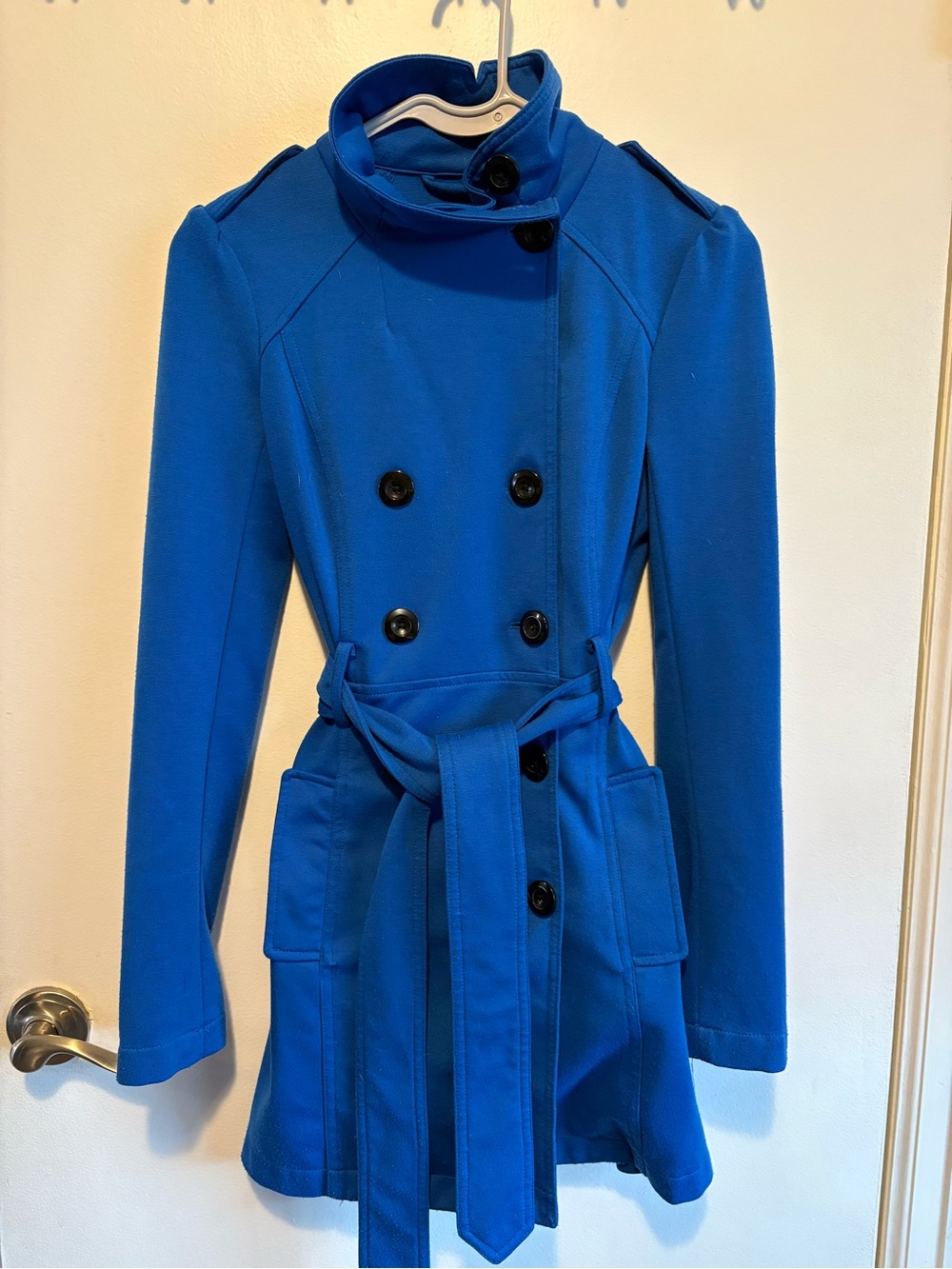Candie's Royal Blue Double-Breasted Belted Pea Coat